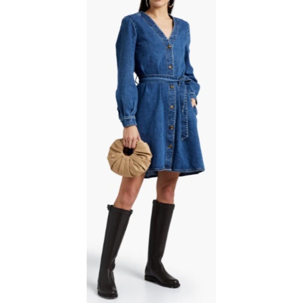 Nobody Denim "Modernist Coat" Blue Denim Dress", Size Large NWT! $455